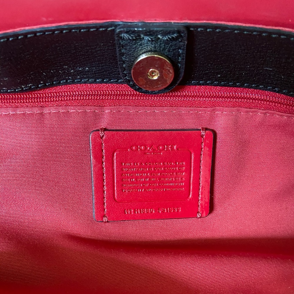 SOLD Coach Avenue Tote (Black/Red) - Picture 4 of 9